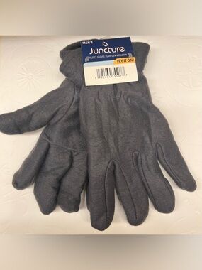 Juncture Men’s Charcoal Fleece Gloves - Soft Warm Winter Gloves